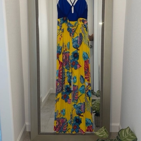 Boutique Yellow and Blue Jumpsuit - Picture 7 of 7